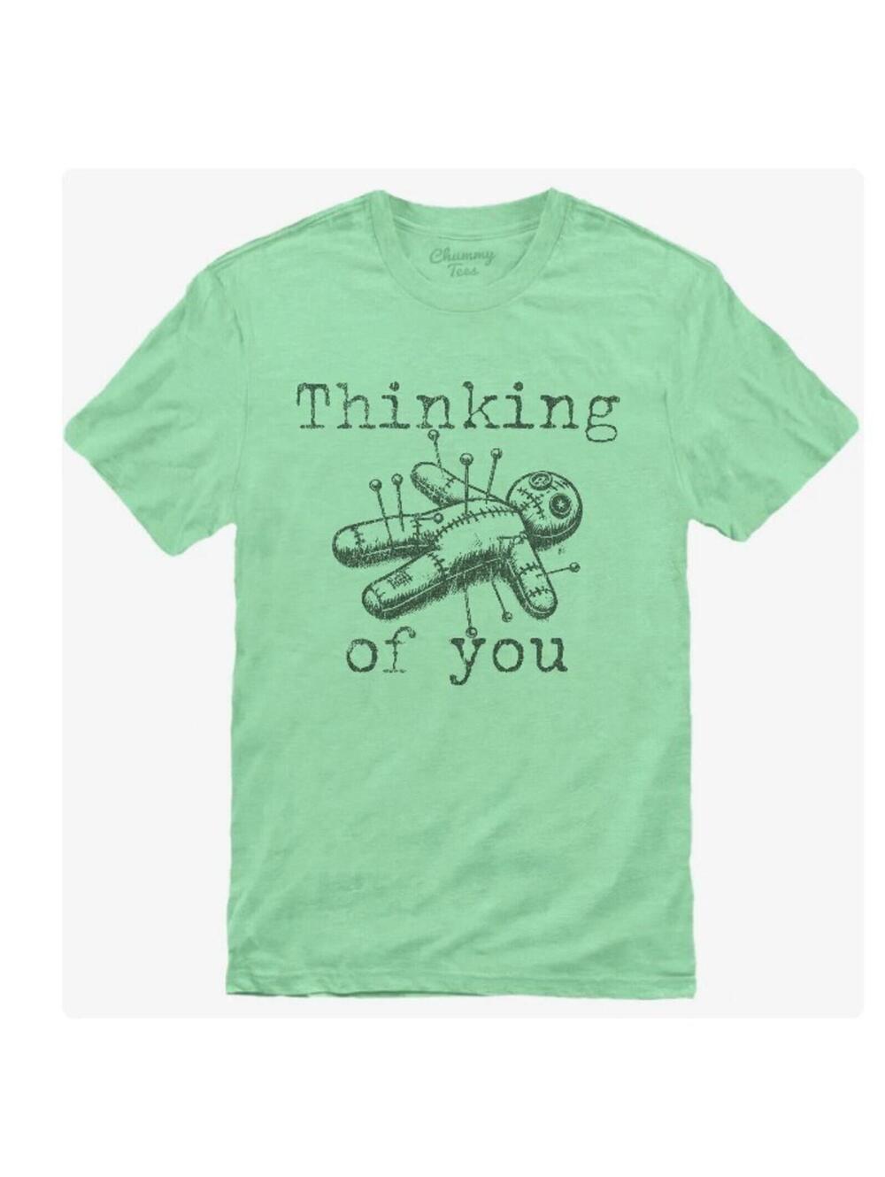 Thinking of You Funny T-Shirt Large Lime Color